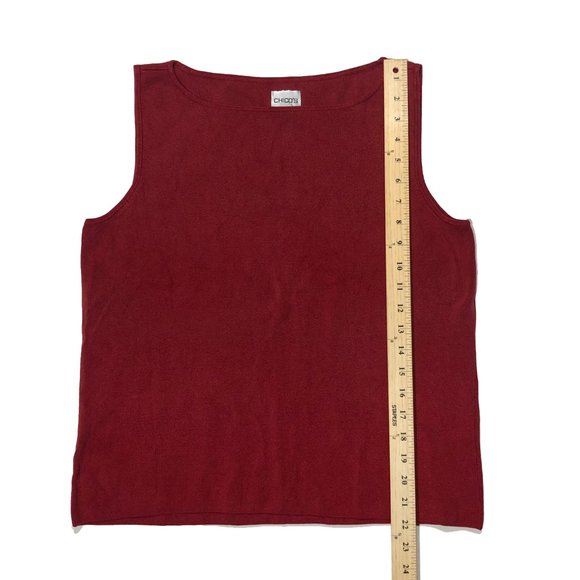 Chico's Womens Size 2 Red Nylon Spandex Microfeel Stretch Sleeveless Tank Top - Picture 3 of 6